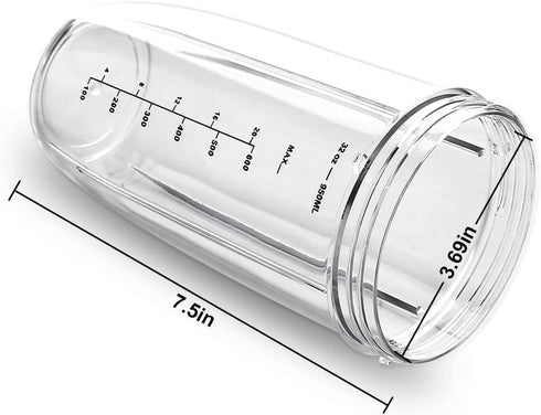 Replacement Parts Cups, Compatible with Nutribullet Blender 600W & 900W, 32oz