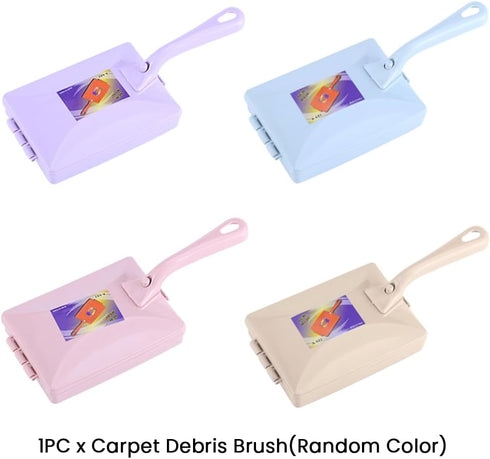 Carpet Debris Brush: Multi-functional Handheld Double Roller Cleaning Brush for Sofa and Carpet (Random)