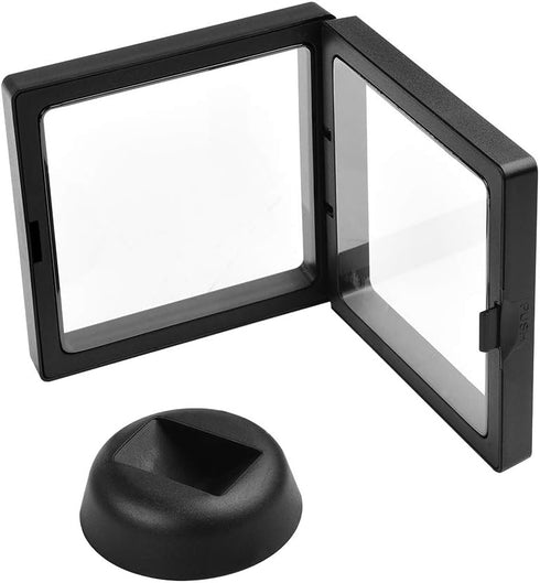 Set of 10 Pcs Black Diamond Shape Display Holder Stands, 3D Floating Frame for Medallions
