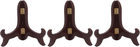 PRETYZOOM 3pcs Wooden Plate Stands for Display: 5 Inches Easel Display Holder, Table Top Easels for Photos