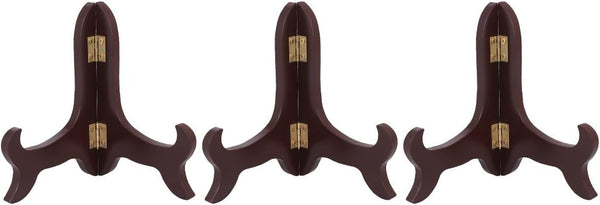 PRETYZOOM 3pcs Wooden Plate Stands for Display: 5 Inches Easel Display Holder, Table Top Easels for Photos