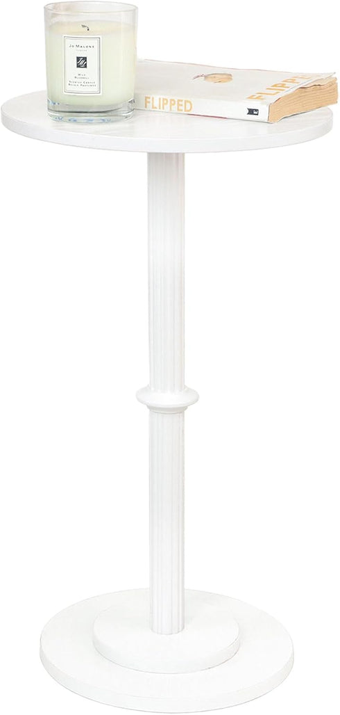 Elegant White Small Round Side Table for Limited Spaces
