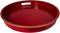 Red Decorative Tray for Coffee Table, Round Beaded Plastic Serving Tray forKitchen