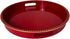 Red Decorative Tray for Coffee Table, Round Beaded Plastic Serving Tray forKitchen