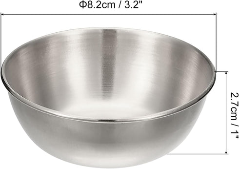 uxcell Stainless Steel Sauce Dishes, 4pcs Metal Sauce Bowls Serving Dishes Condiment Cups for Sauces, Rice, Ice Cream, Silver by uxcell