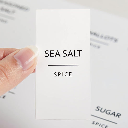 Talented Kitchen 140 Minimalist Spice Jar Labels, Preprinted Waterproof Kitchen Organization Stickers for Spice Jars