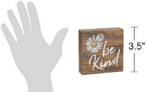 'Be Kind' Inspirational Wood Grain Mini Block Sign, 3.5"