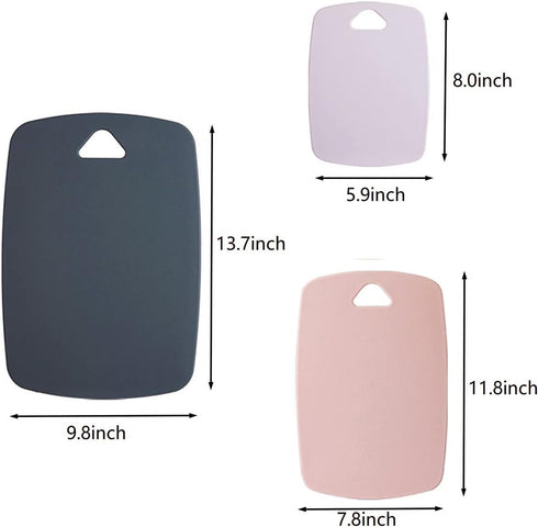 Cutting Boards for Kitchen, Plastic Cutting Board Set of 3, Thick Chopping Boards for Meat, Veggies, Fruits, Dishwasher