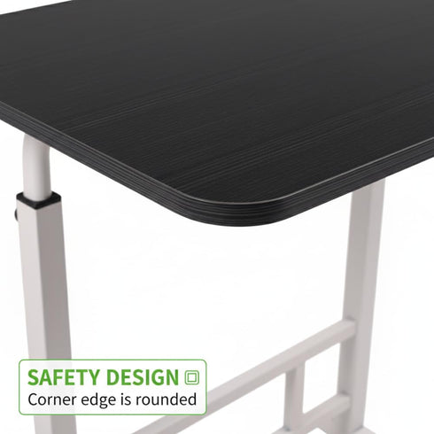 23.6" 66lbs 66 lbs Japard Small Desk on Wheels, Mobile TV Tray Table Rolling Desk for Bed Sofa, Adjustable Height Wide