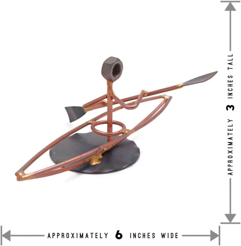 Kayak Collectible Handmade Metal Art Figurine - Desk Accessories, Trophy, Boss Gift, Office Décor