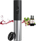 DTB Electric Wine Bottle Opener, Rechargeable Automatic Wine Opener with Foil Cutter, Stainless Steel (Battery Type)