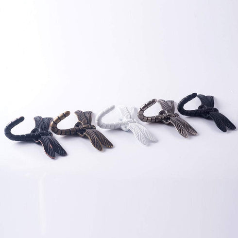 2pcs Dragonfly Coat Hooks, Decorative Wall Mounted Hanger Hook for Home Handbag Key Towel Bathrobe (Bronze)