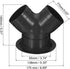 PATIKIL 3 Way Duct Splitter, 3"x3"x4" Y Reducer Connector Air Vent Duct Hose Exhaust Pipe Adapter with Flange for Dryer Exhaust Fan Vent Systems HVAC, Black
