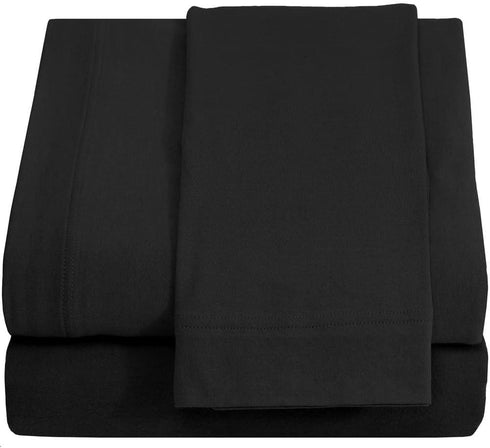 Twin XL Sheet Set - Knit Jersey 100% Cotton Breathable & Cooling