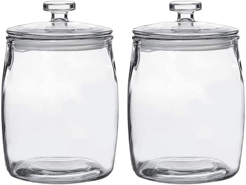 Half Gallon Glass Jars with Lid, Set of 2 Wide Mouth Cookie Jars for Kitchen Storage and Organization