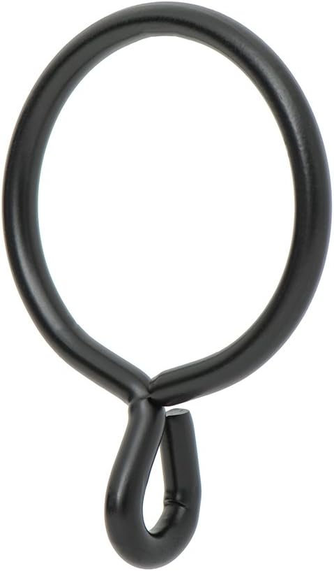 Ivilon Drapery Eyelet Curtain Rings - Set of 14, 1.7" Ring for Curtain Hook Pins, Black