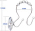Shower Curtain Hooks Rings, 12PCS Double Hooks Glide Anti Rust Crystal Rhinestones for Shower Curtains