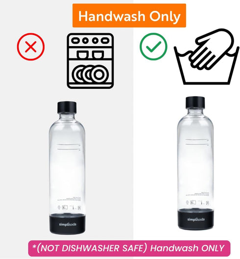 1L 2-Pack 2 Pack, Simpli Soda Carbonating Bottles, Reusable PET Sparkling Water Bottles Compatible with BLU, Philips