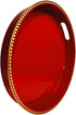 Counter, Room,(13") Red Decorative Tray for Coffee Table, Round Beaded Plastic Serving Tray forKitchen Ottoman, Living