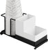 Coffee Station Organizer for Countertop, Black Disposable Cup Holder with 2 Compartment Storage Box