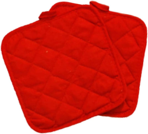 Home Collection Chef-Themed Kitchen Mitts, Pot Holder, & Kitchen Towels Set (Red)