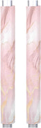 Pink Rose Gold Marble Print Refrigerator Door Handle Covers, Set of 2 Kitchen Appliance Handle Protectors