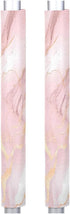 Pink Rose Gold Marble Print Refrigerator Door Handle Covers, Set of 2 Kitchen Appliance Handle Protectors