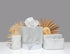 Essentra Home White Marble Toothbrush Holder, Small Toothbrush & Toothpaste Organizer, Blanc Collection