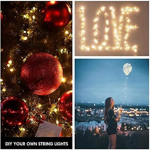 BRYUBR 33Ft 100LED 50 Photo Clip String Light - Fairy Lights with Clips for Pictures With Timer, Photo Light with Clear