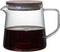 Elegant Clear Glass Creamer Pitcher, Coffee Pot Serving Set with Handle and Wooden Lid, Smooth, 10 OZ