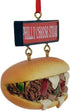 Kurt Adler Philly Cheese Steak Sandwich with Sign Ornament