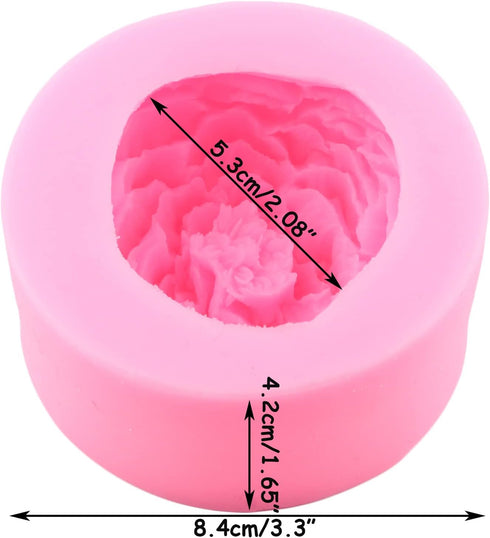 Mujiang Peony Silicone Mold Flower Candy Molds for Chocolate Sugar Craft Fondant Soap Candle Wax Cake Decorating (Set