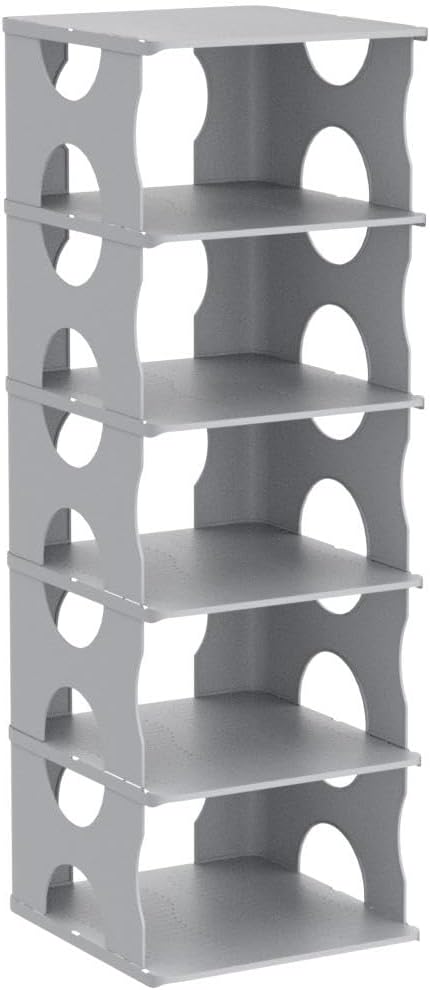 6-Tier Shoe Rack, Stackable Storage Organizer for Bedroom Entry, Adjustable Rack, Shoe Slots Shelf, Easy Tower Rack