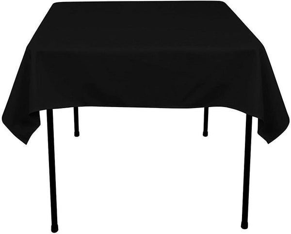 GFCC 54 x 54-Inch Black Rectangular Polyester Tablecloth for Wedding Party Decorations, Square Table Cloth Cover