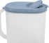 Sterilite 6-Pack Plastic Pitcher Water Jug Drink Dispenser with Blue Atoll Lid and Tab, Clear Base, Grip Handle for