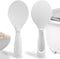 2 Pcs Non-stick Rice Paddle - Standing Rice Serving Spoon, Heat Resistant Kitchen Tools, Cute Cooking Spoons (White)