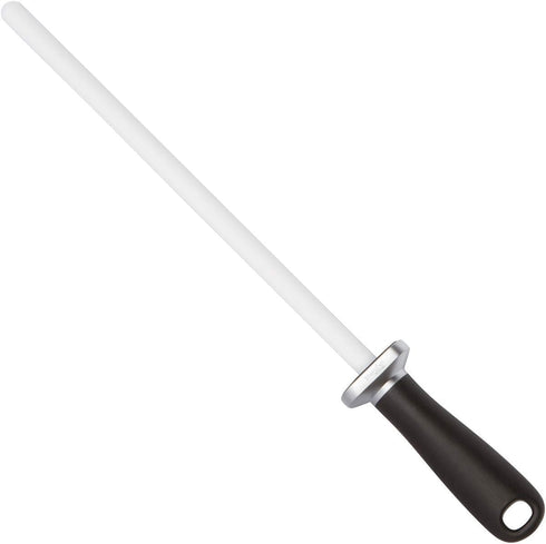 White Ceramic Knife Sharpener Honing Rod, Best Professional Tool, 12 Inch Honing Stick for Chef's and Kitchen Knife