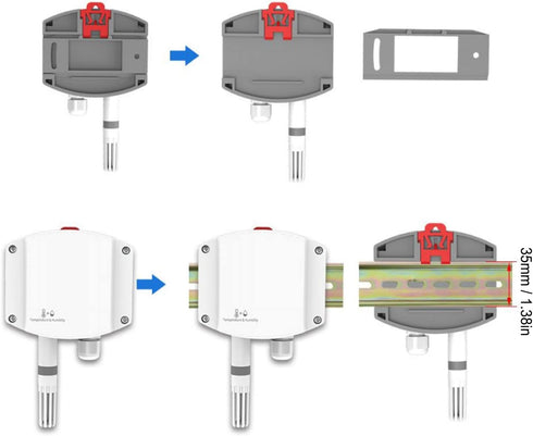 Temperature and Humidity Transmitter, 4-20mA DC 10-30V High Accuracy Analog Sensor for Industrial, Agricultural Use