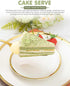 2-Piece Premium Cake Cutting Set, Exquisite Knife and Server with Serrated Design for Pastry and Desserts (Gold)