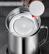 Bacon Grease Container with Strainer, 1.25 L Food-grade Stainless Steel Keeper with Lid and Easy-Grip Handle