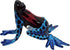 ChangThai Design Tiny 2¼" Black Red Blue Spotted Frog Figurine - Miniature Hand Blown Painted Glass