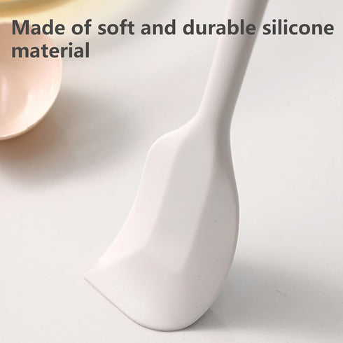 White Silicone Spatula for Cooking, Heat Resistant 10.8In Small Kitchen Spatula for Baking