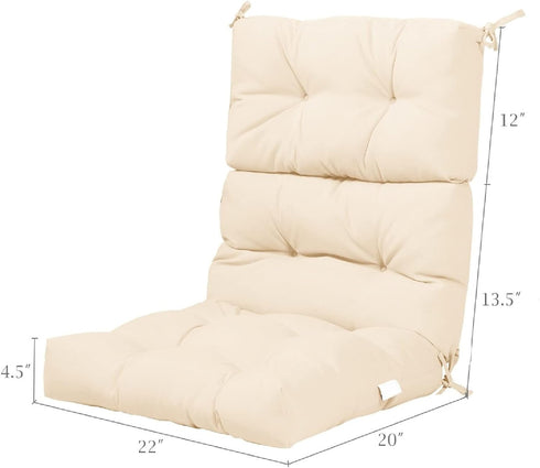 1 Count (Pack 1), Tangkula Patio High Back Chair Cushion, of Beige