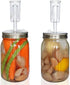 Fermentation Kit - 2 Mason Jars Fermenting Lids, 2 Airlocks, 4 Grommets for Making Hot Sauce Pickle Kombucha