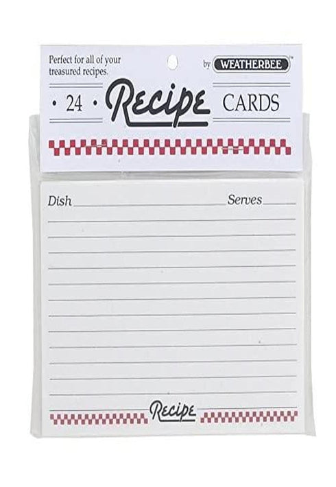 Weatherbee Recipe Cards, Set of 24, 3-Inches x 5-Inches