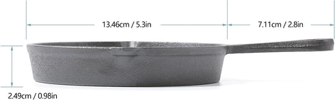 Cast Iron DIA.5.3 inch Mini Skillet Mini Round Pan Black cast iron server by HAWOK