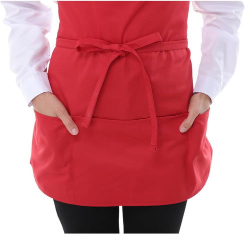 Chef Aprons for Men and Women with Pockets, Server Aprons for Cooking