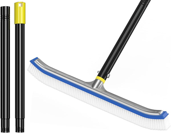 Pool Brush with Pole, 4ft - 8ft Pool Brush Head for Above