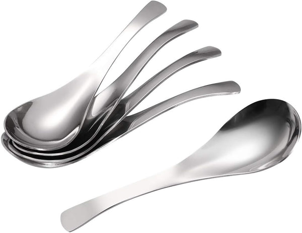 Soup Spoons, Stainless Steel Short Handle Spoons - Classic and Durable Soup Spoon, Set of 5