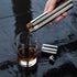 Viski Stainless Steel Cigar Holder with 2 oz Liquor Flask, Slim Single Cigar Case, Silver, Set of 1 for Whiskey